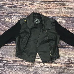 Leather jacket with sheer sleeves. Size Medium